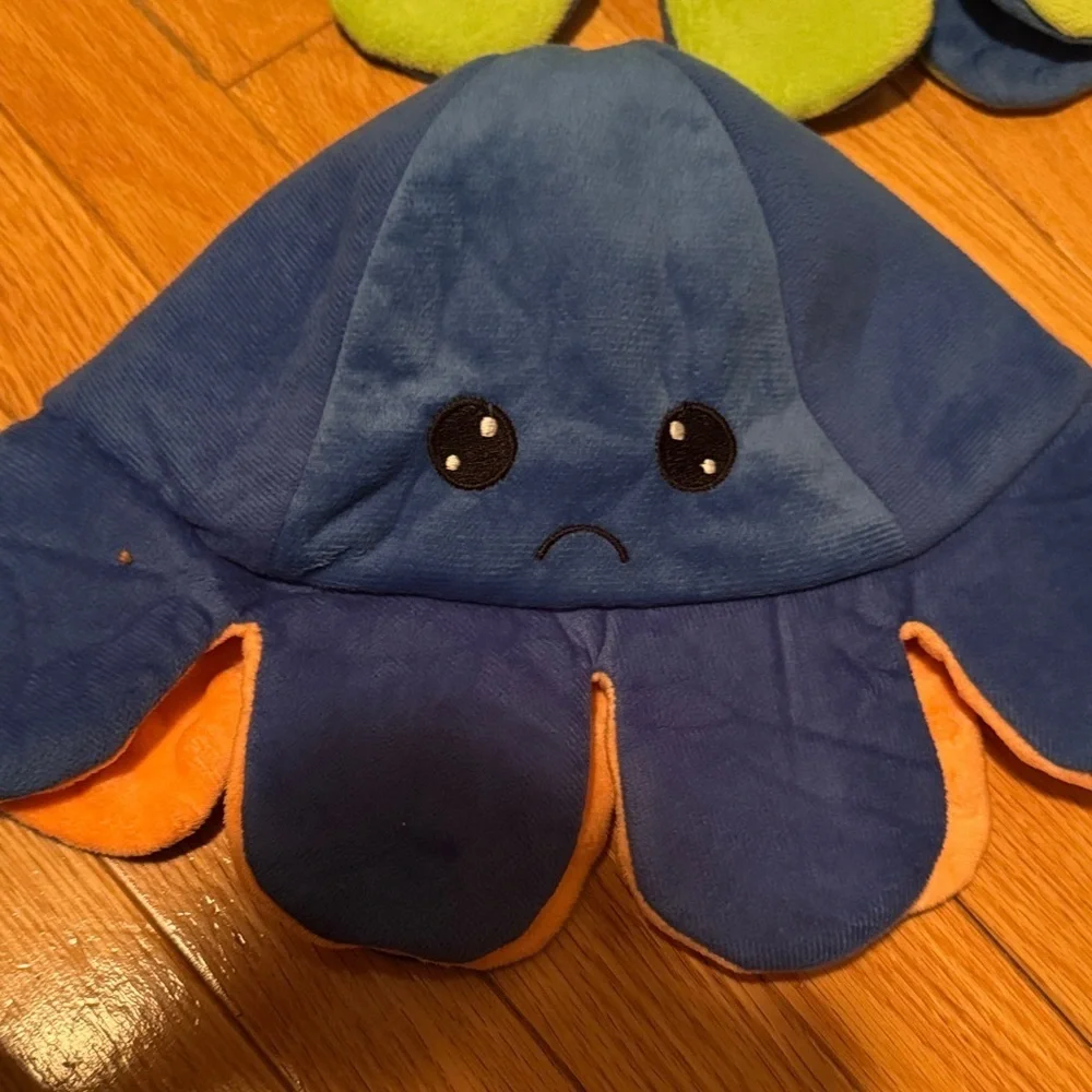 NWOT Two Reversible Plush Octopus Hats -